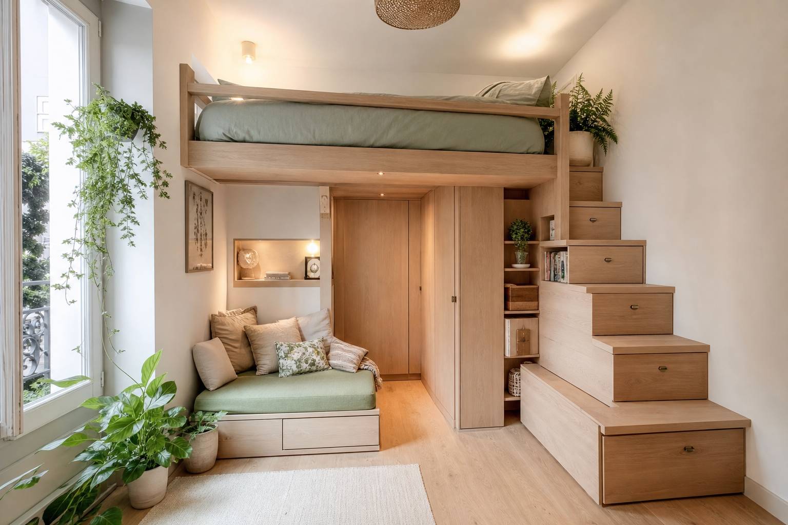 Deux chambres de bonne de moins de 10 m², ingénieusement aménagées pour un confort maximal
