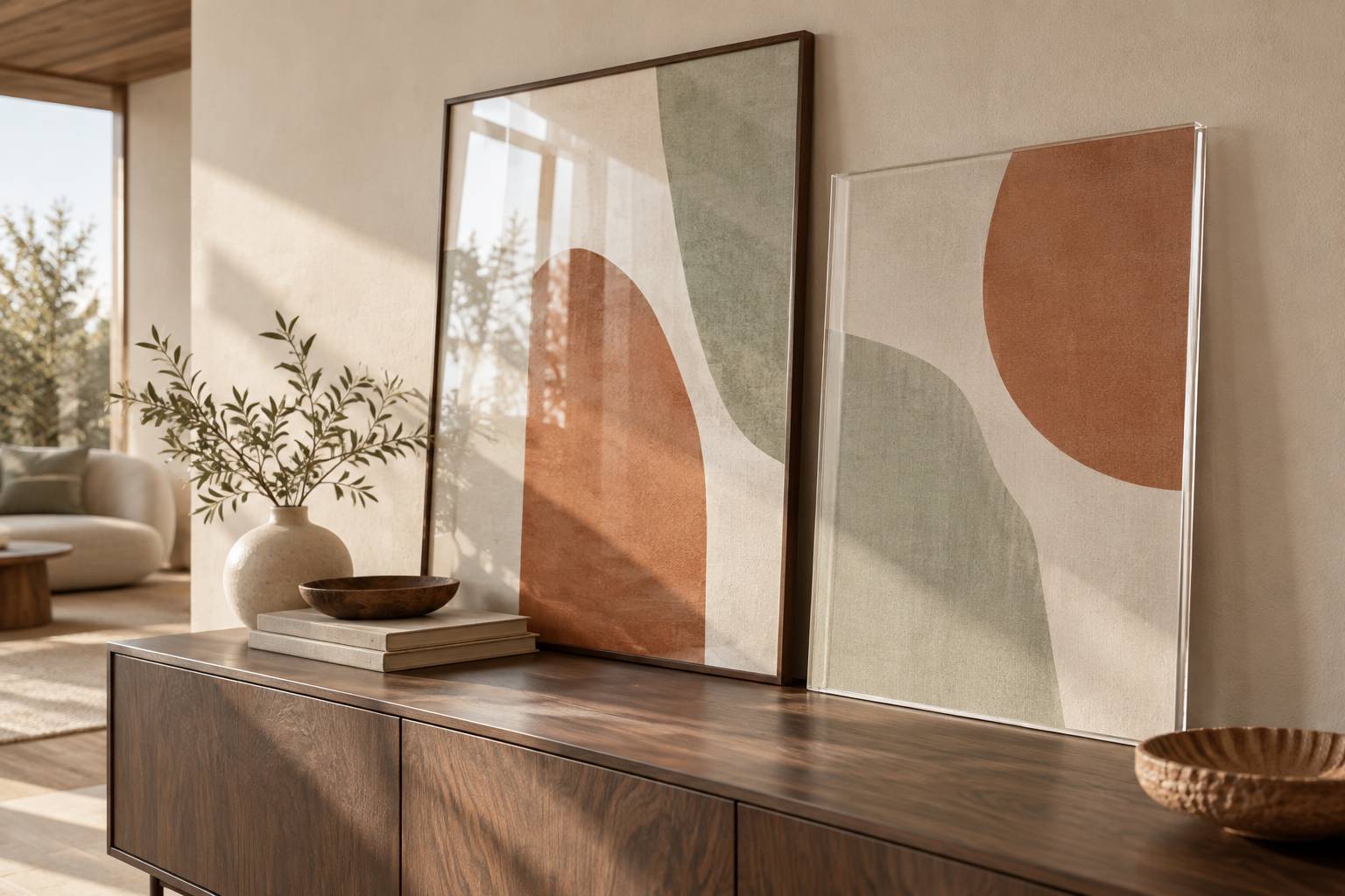 Comparaison des reflets entre verre et plexiglas eclaires en lumiere rasante