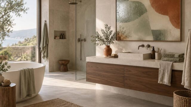 Tableau en verre dans une salle de bain : humidité et fixation